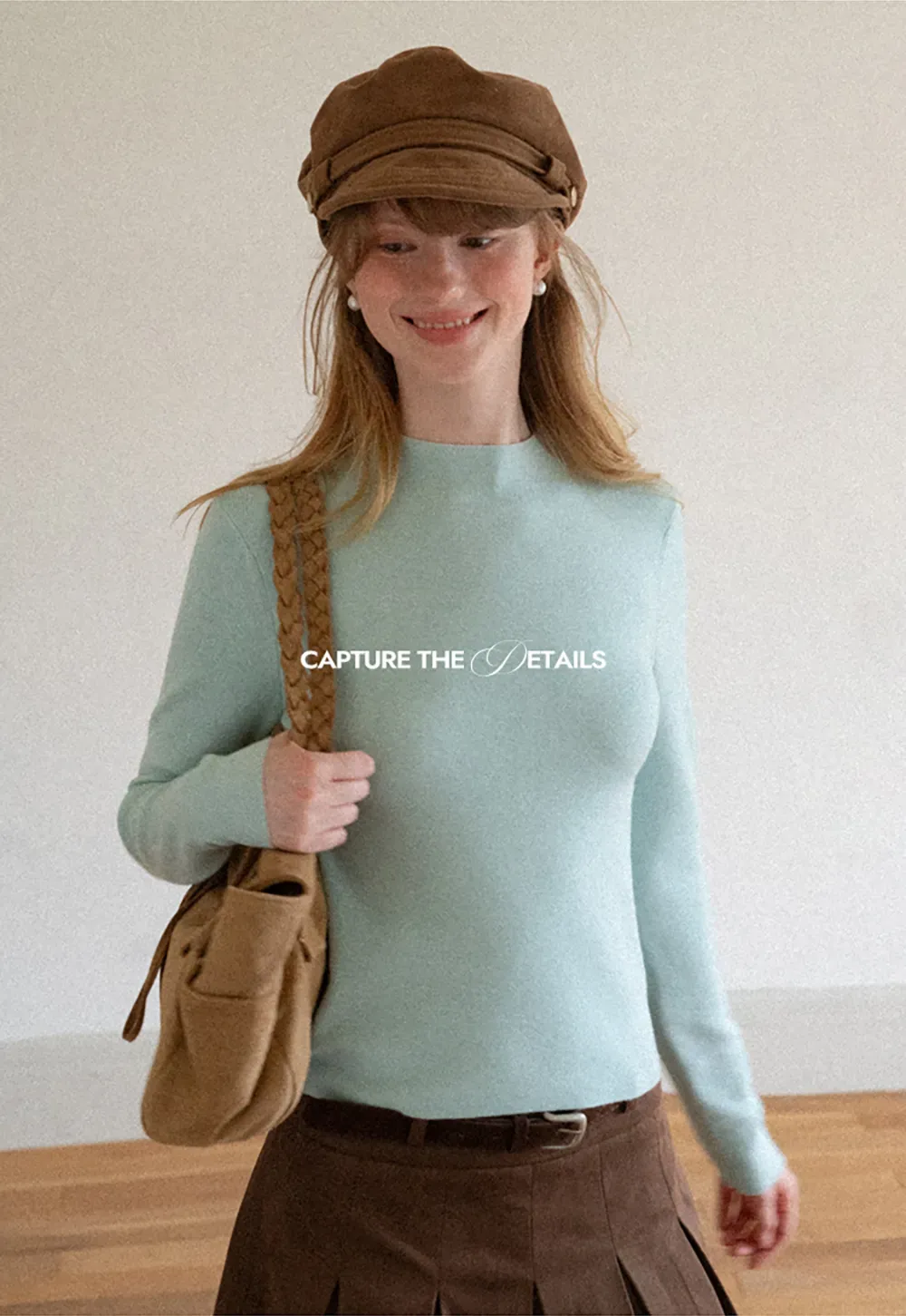 High Neck Long Sleeve Wool Knit Sweater