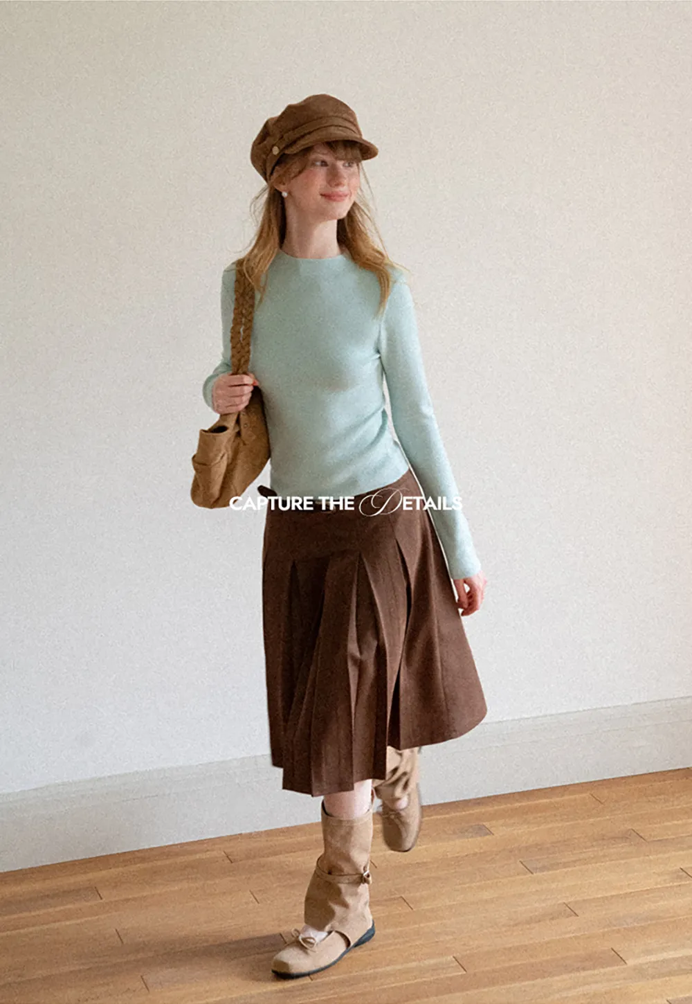 High Neck Long Sleeve Wool Knit Sweater