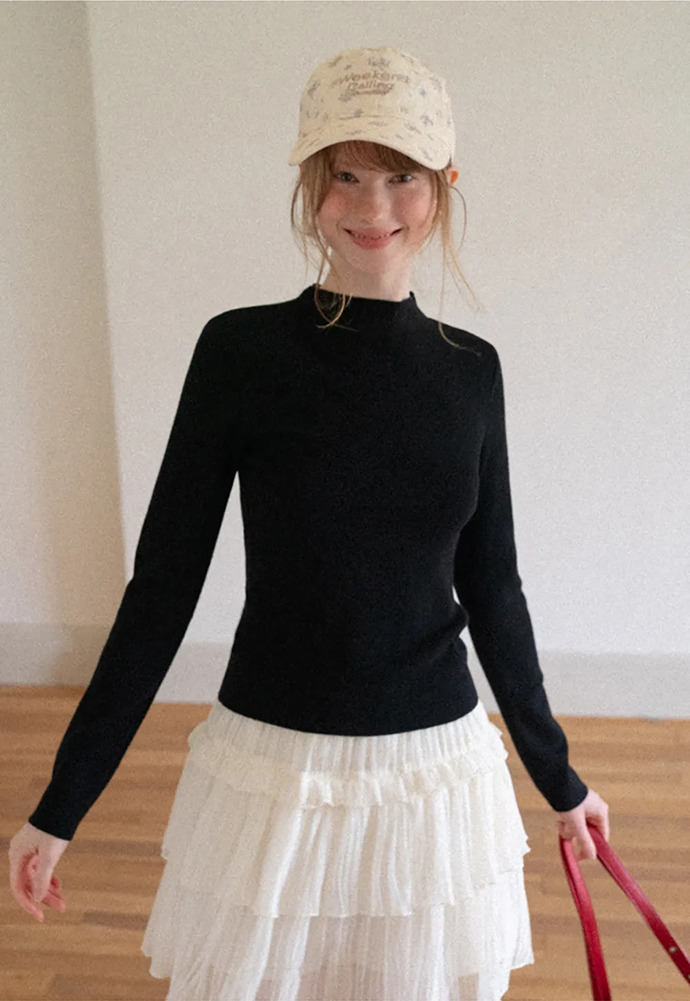 High Neck Long Sleeve Wool Knit Sweater