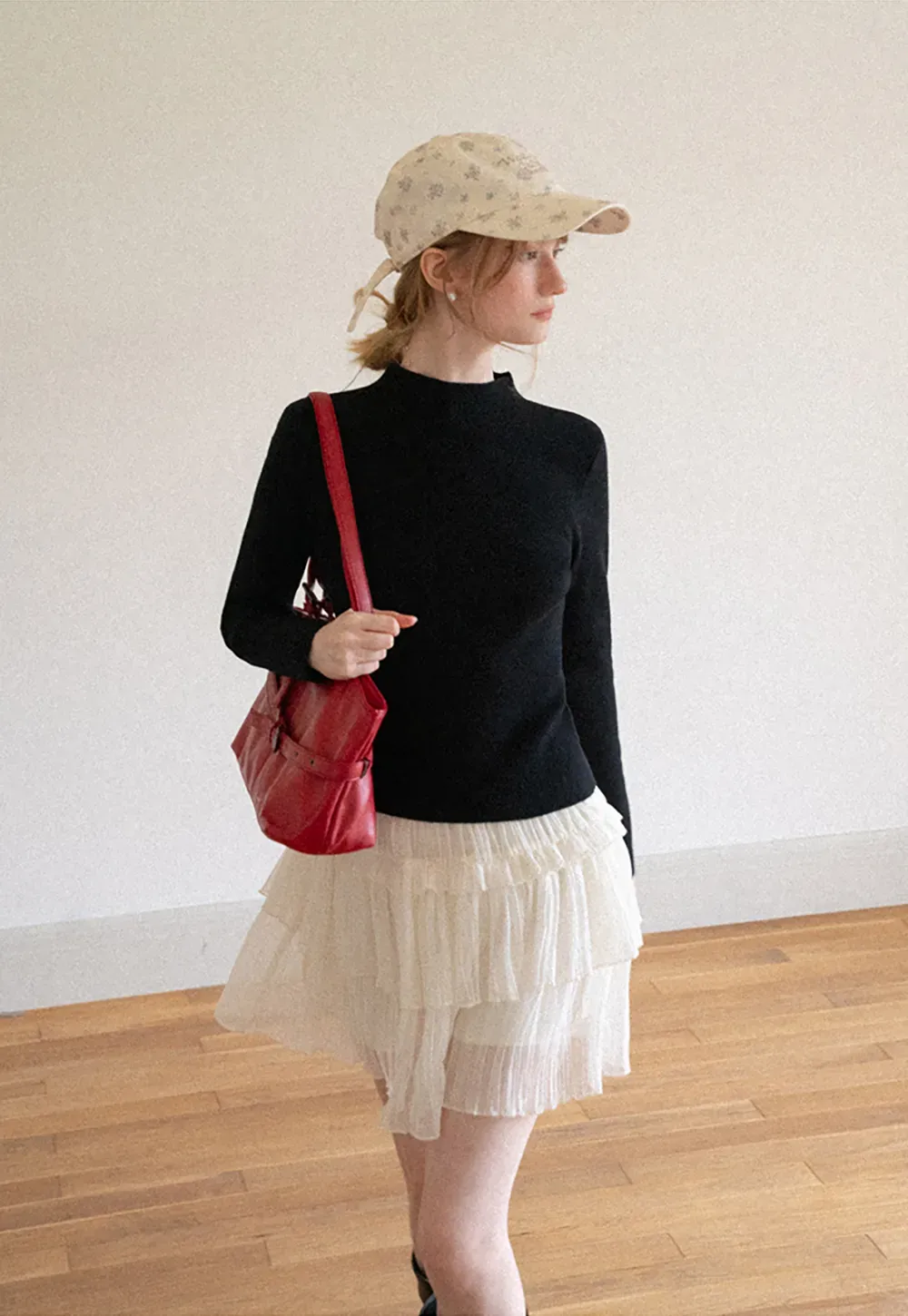High Neck Long Sleeve Wool Knit Sweater