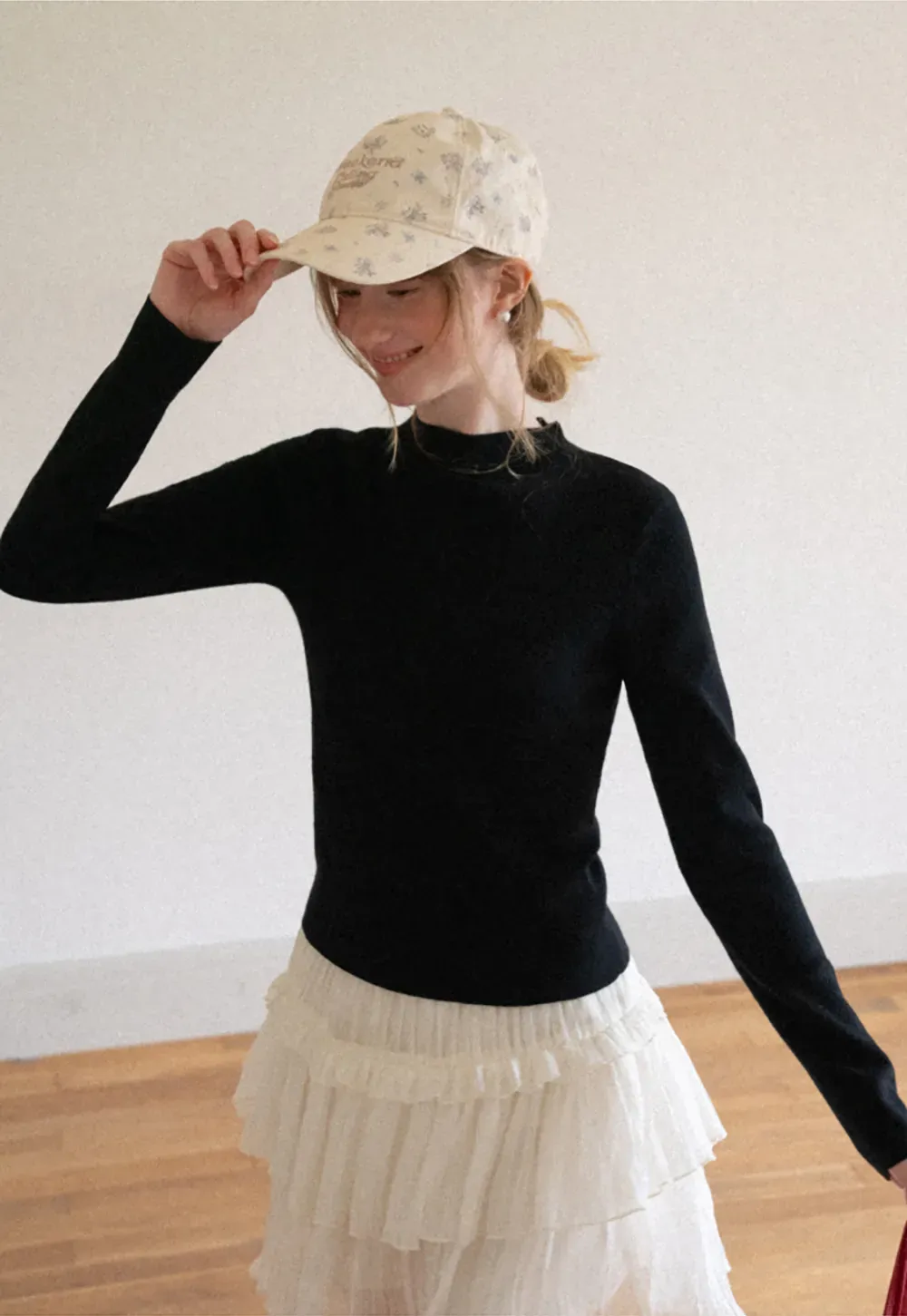 High Neck Long Sleeve Wool Knit Sweater