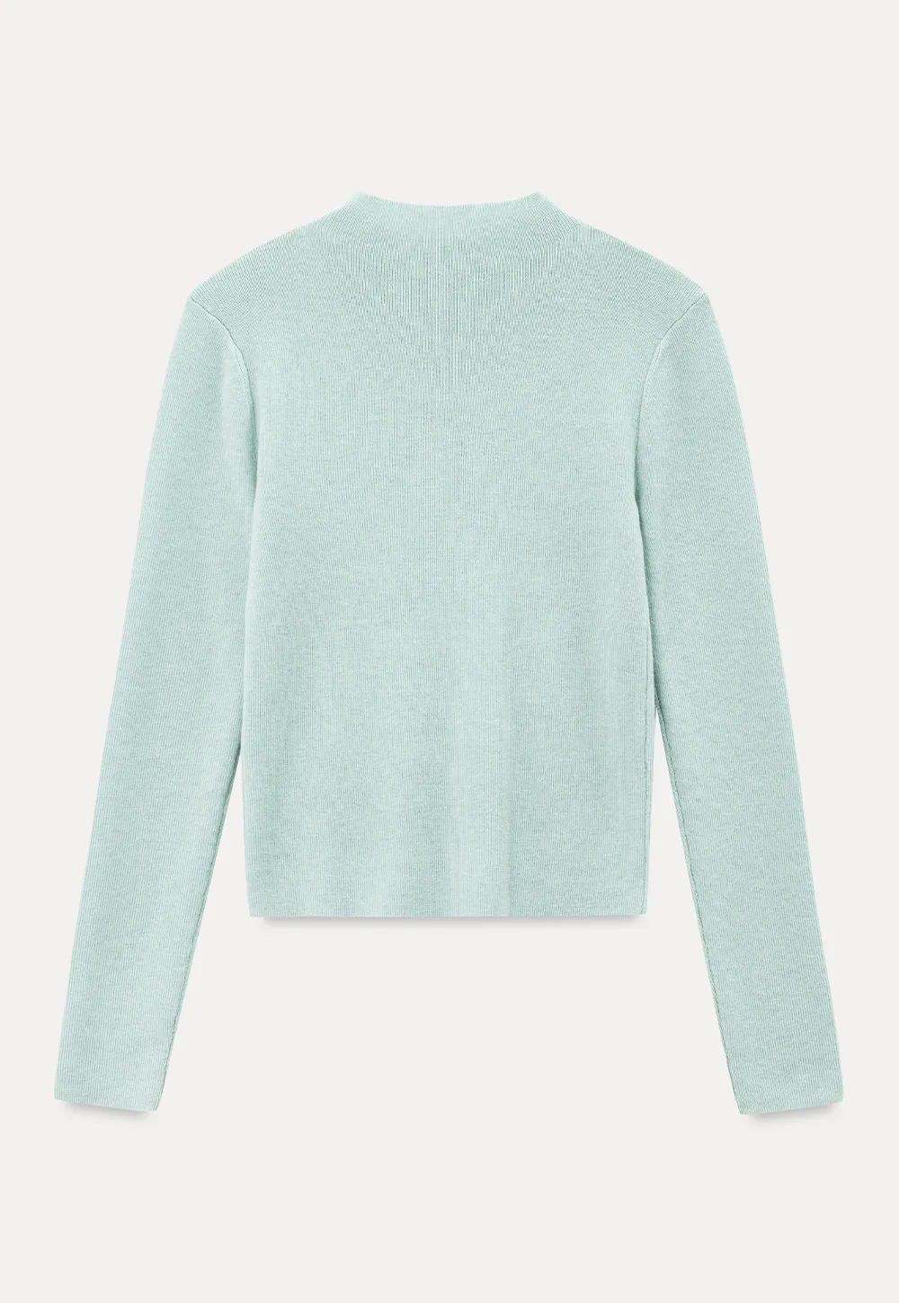 High Neck Long Sleeve Wool Knit Sweater