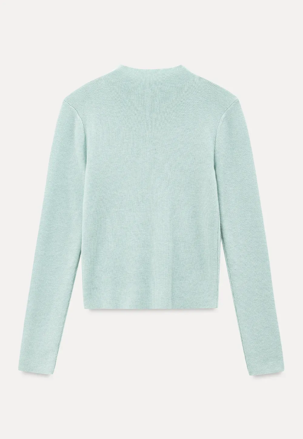 High Neck Long Sleeve Wool Knit Sweater