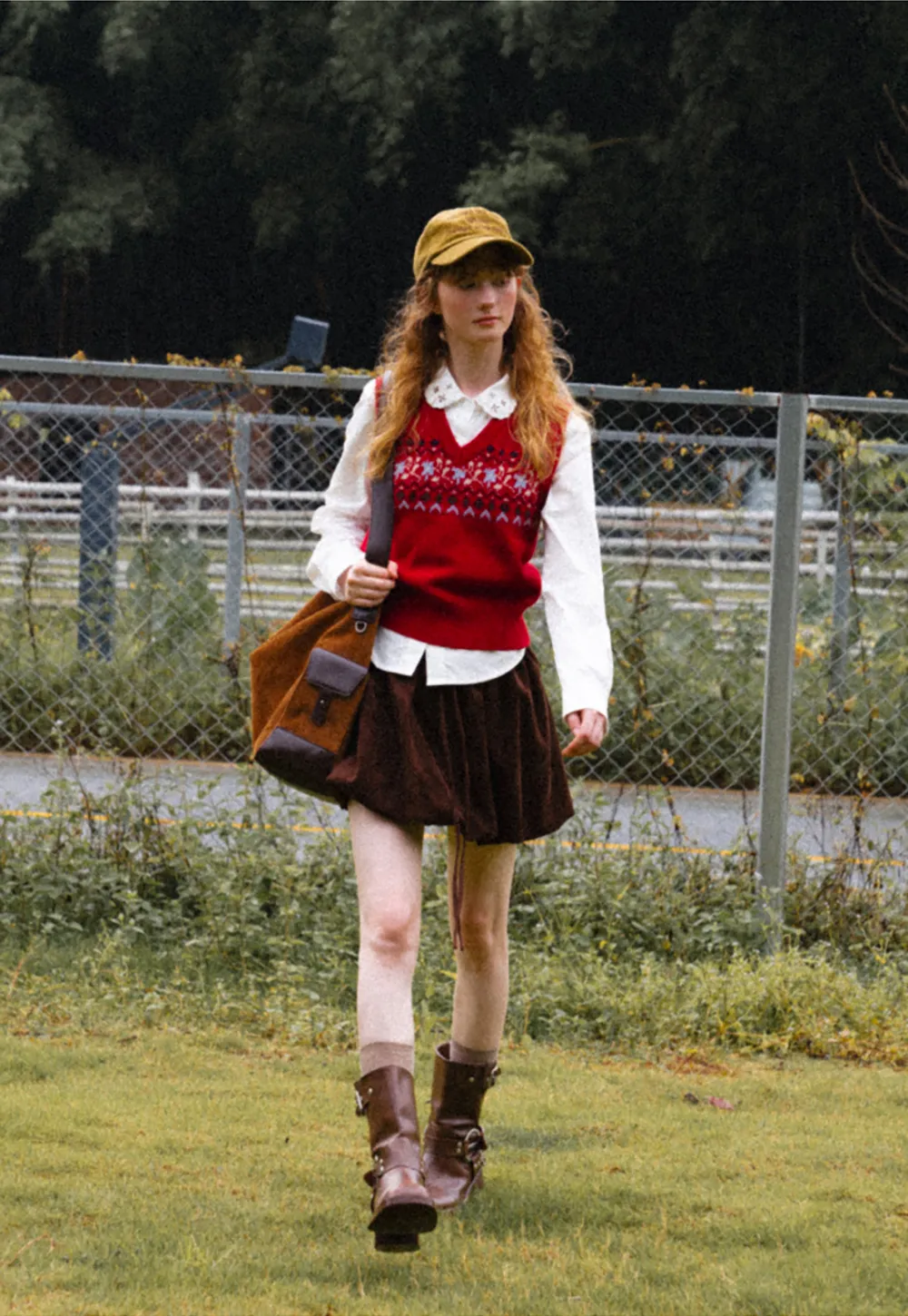 Fair Isle Patterned V Neck Knit Vest