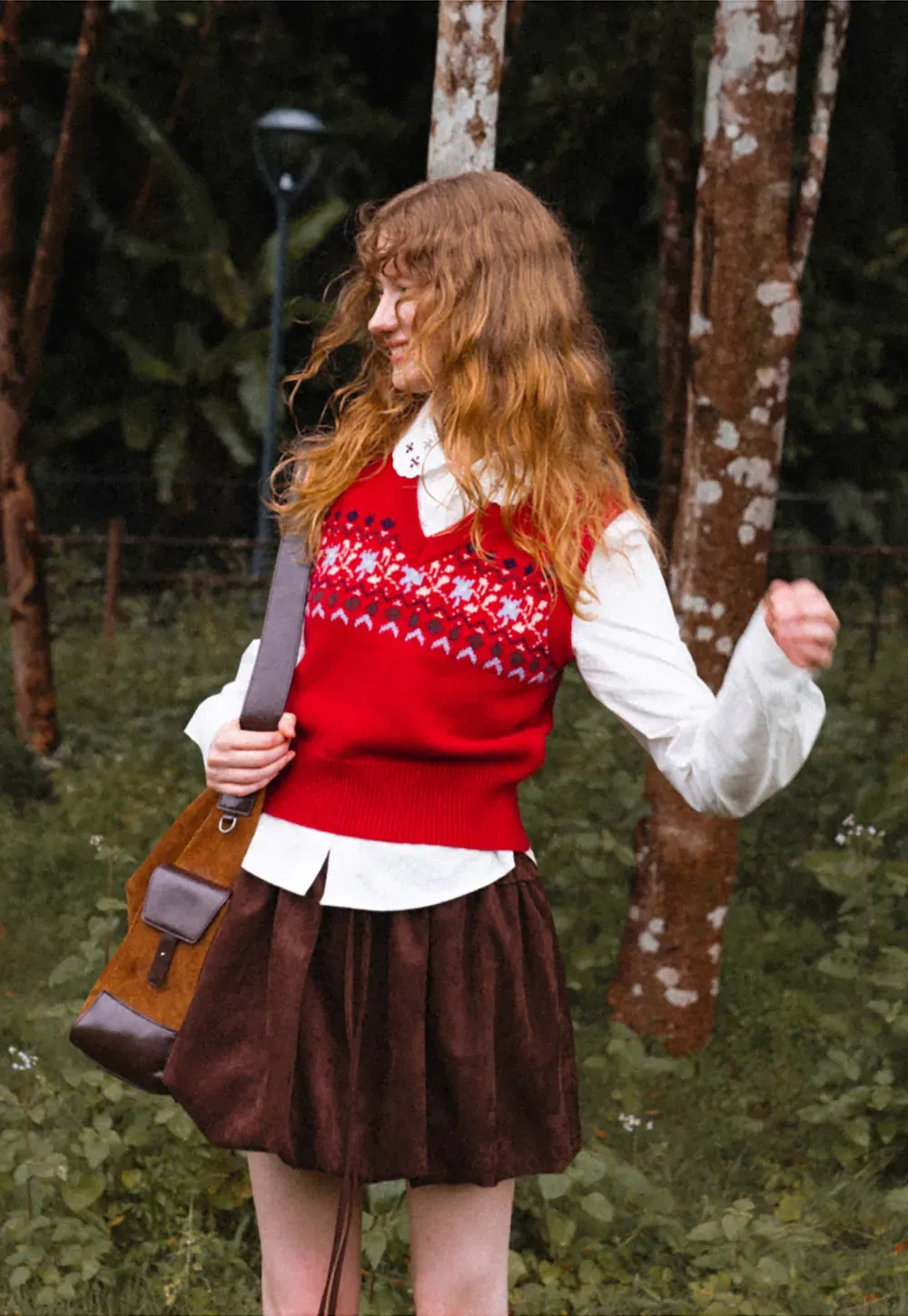Fair Isle Patterned V Neck Knit Vest