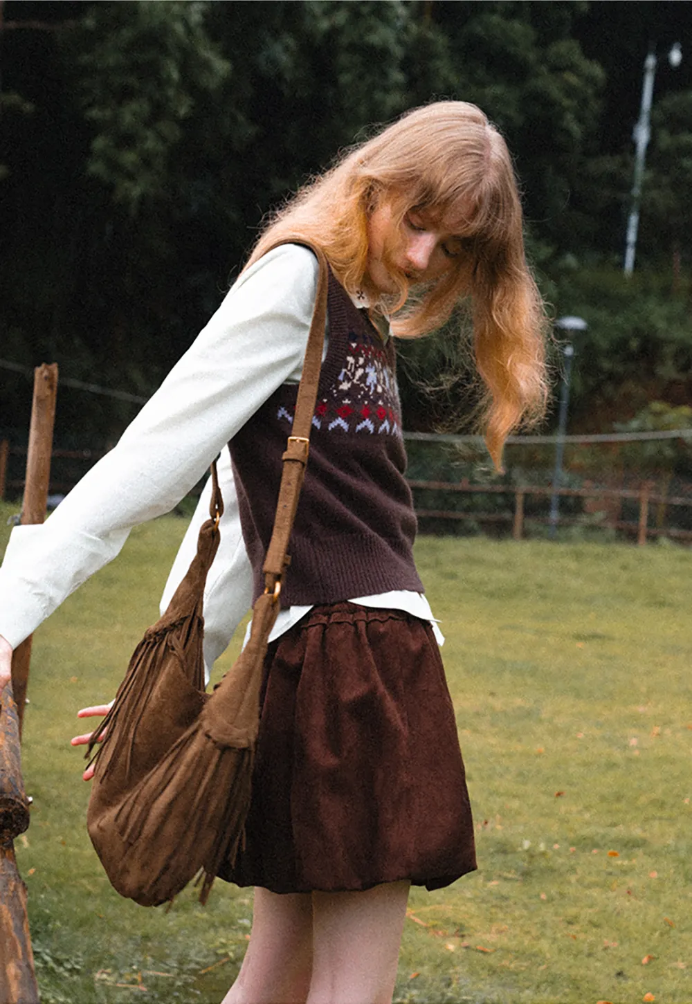 Fair Isle Patterned V Neck Knit Vest