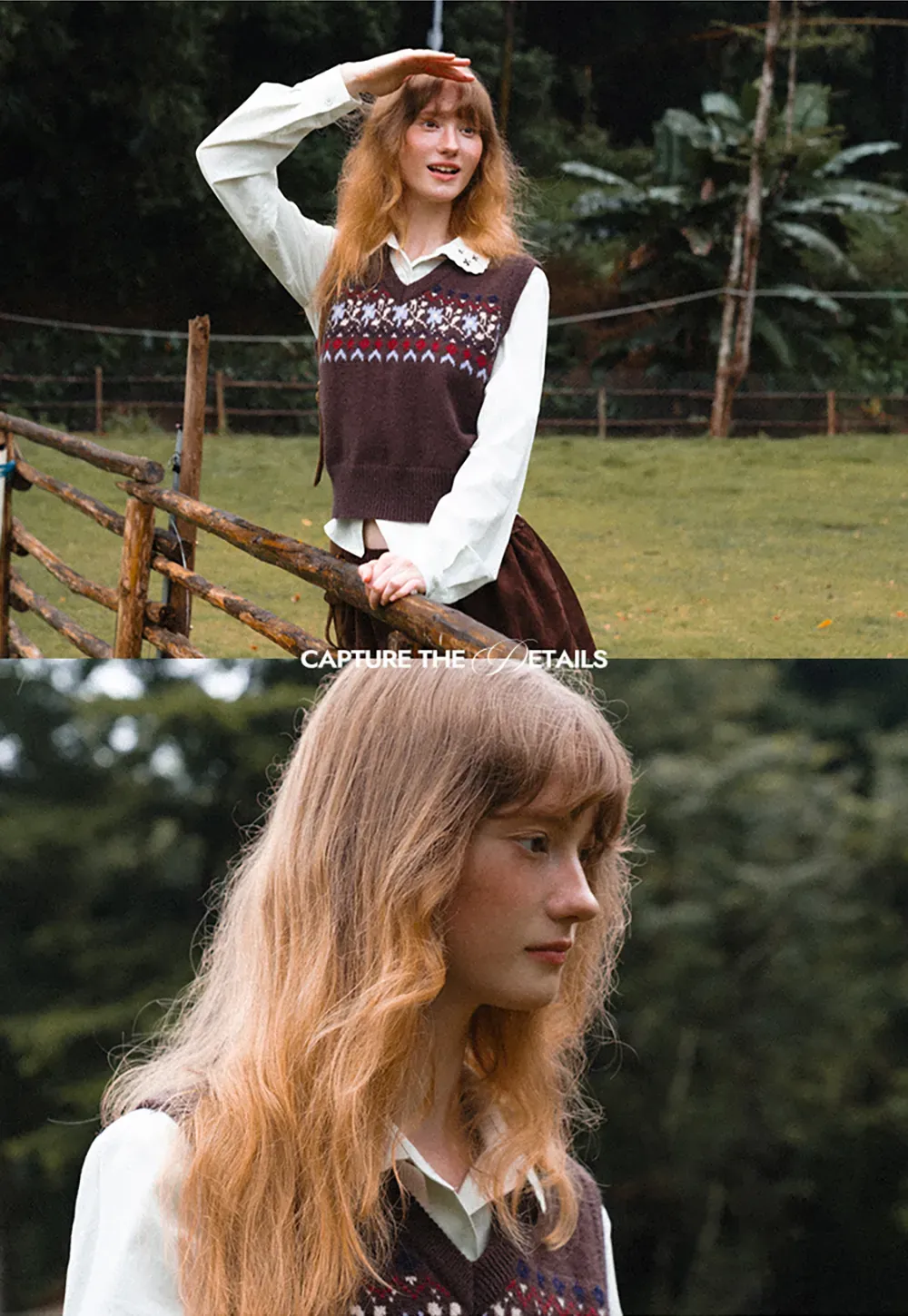Fair Isle Patterned V Neck Knit Vest