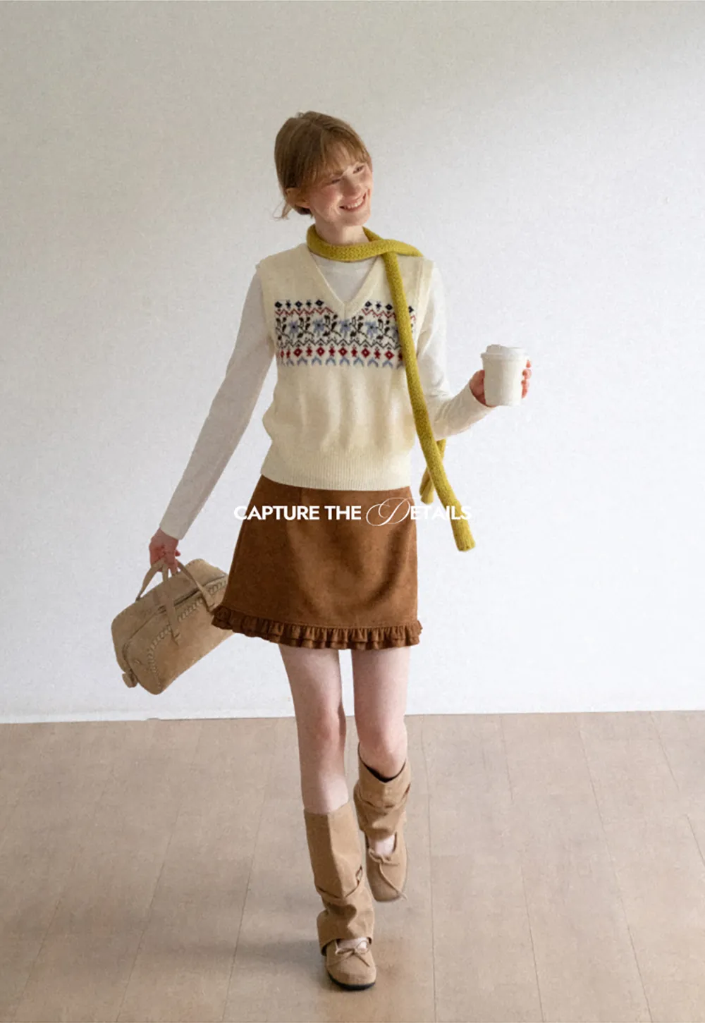 Fair Isle Patterned V Neck Knit Vest