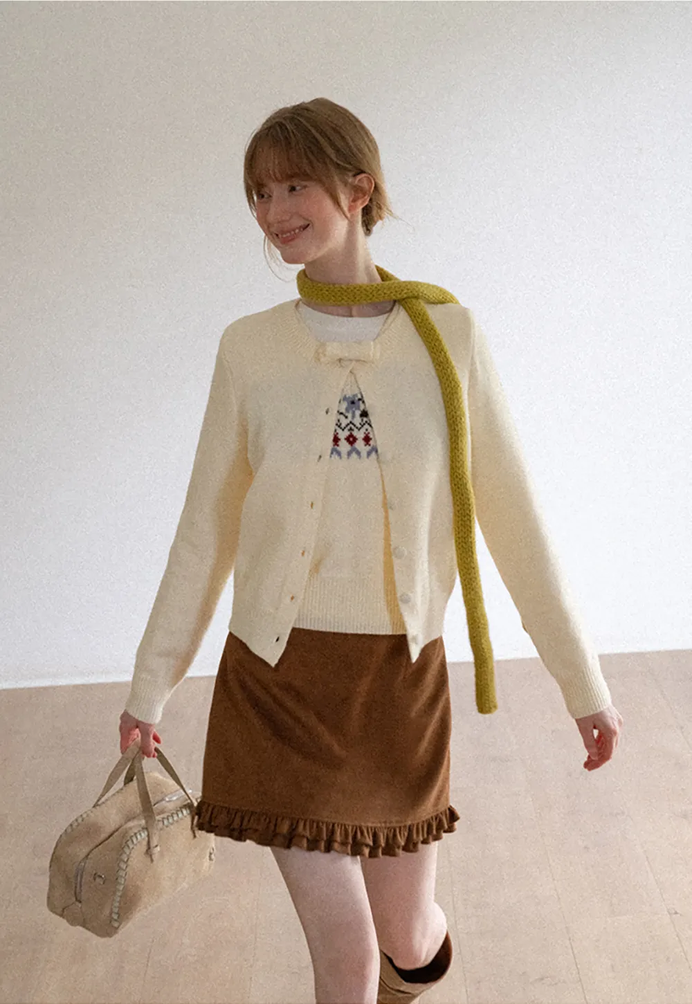 Fair Isle Patterned V Neck Knit Vest
