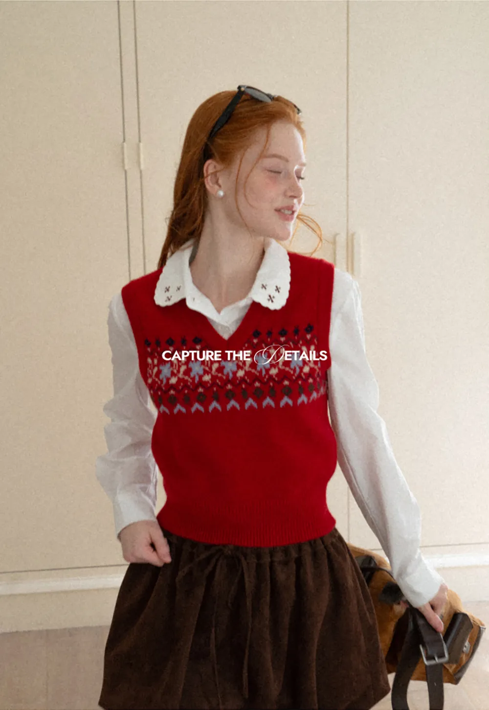 Fair Isle Patterned V Neck Knit Vest