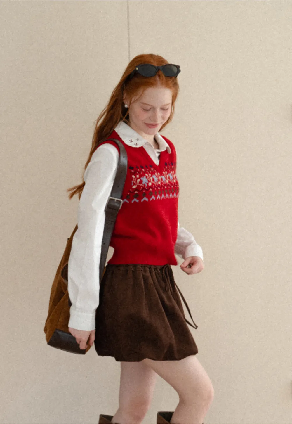 Fair Isle Patterned V Neck Knit Vest