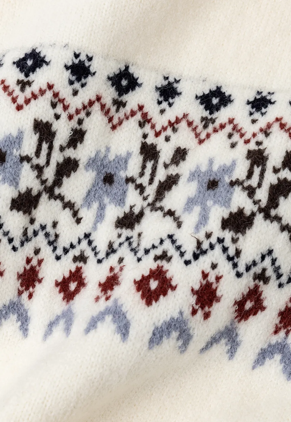 Fair Isle Patterned Short Sleeve Knit Sweater