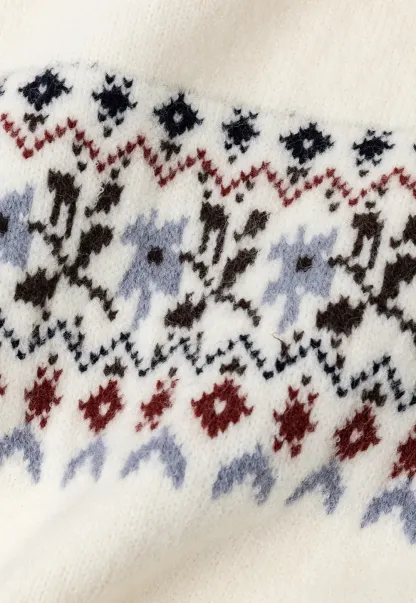 Fair Isle Patterned Short Sleeve Knit Sweater