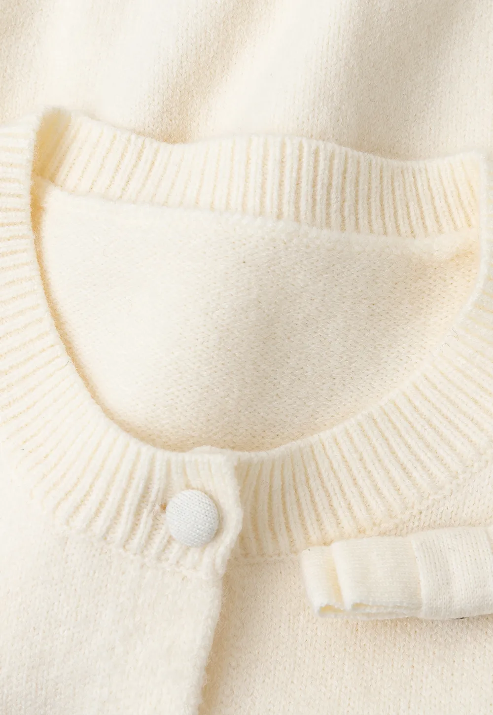 Ruffled Collar Button Front Knit Cardigan
