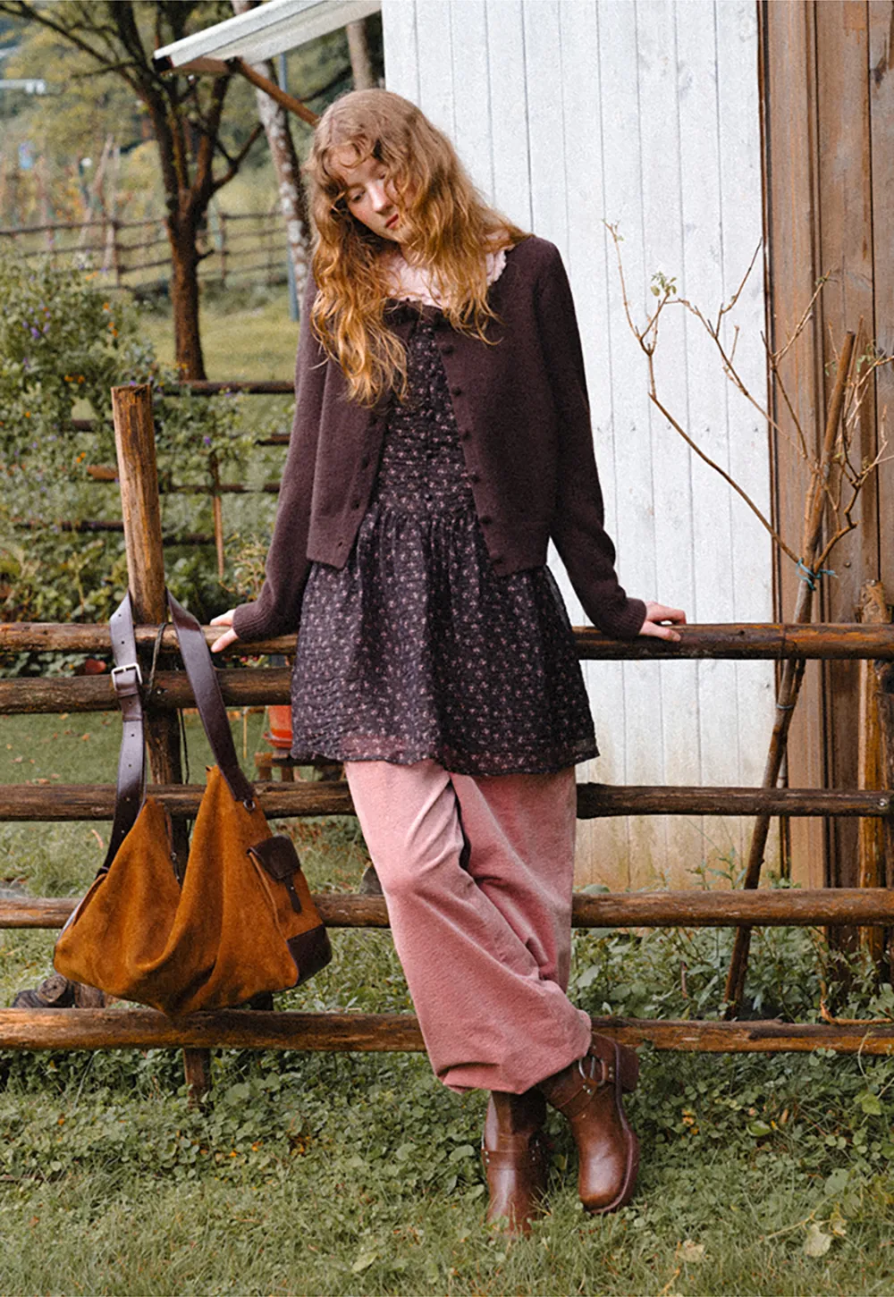 Ruffled Collar Button Front Knit Cardigan
