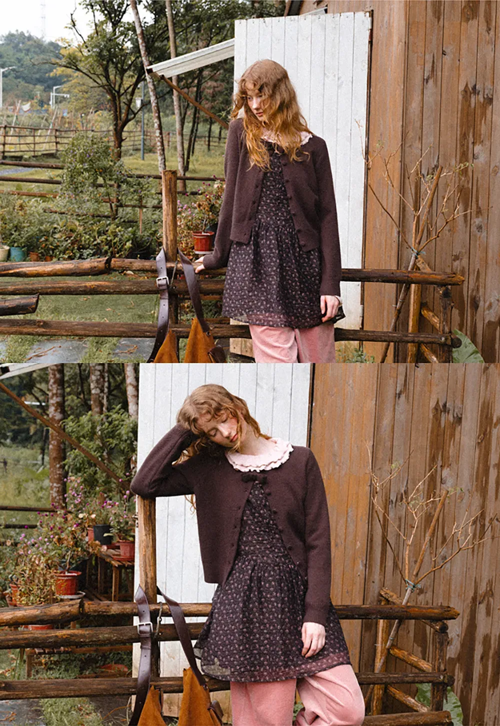 Ruffled Collar Button Front Knit Cardigan