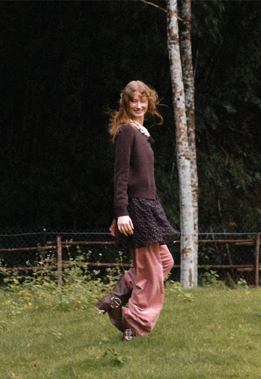 Ruffled Collar Button Front Knit Cardigan
