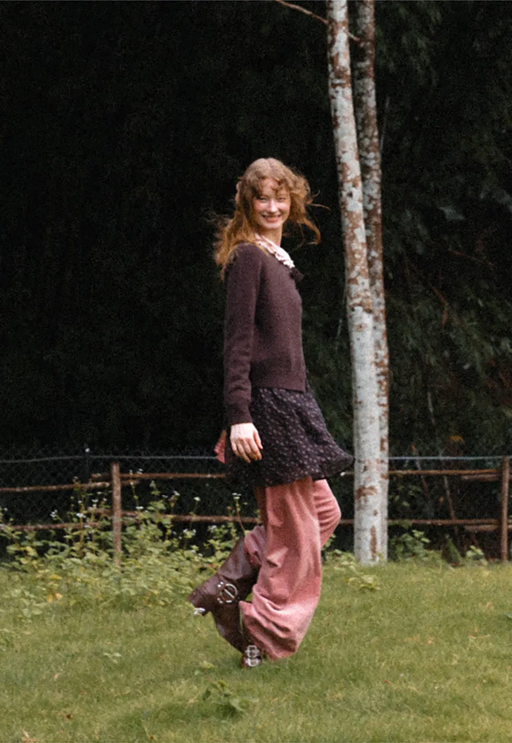 Ruffled Collar Button Front Knit Cardigan