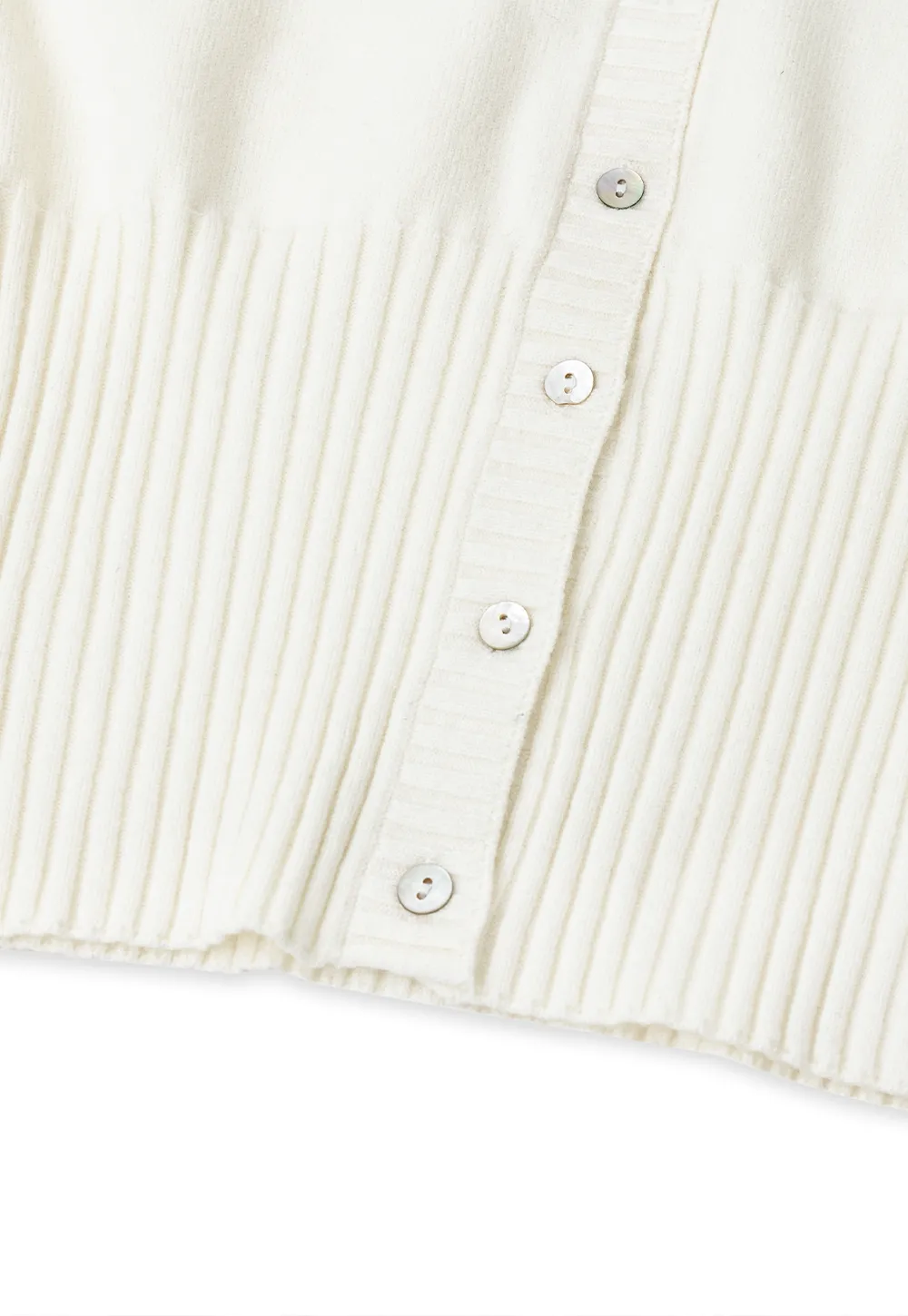 V Neck Lace Trim Ribbed Knit Cardigan