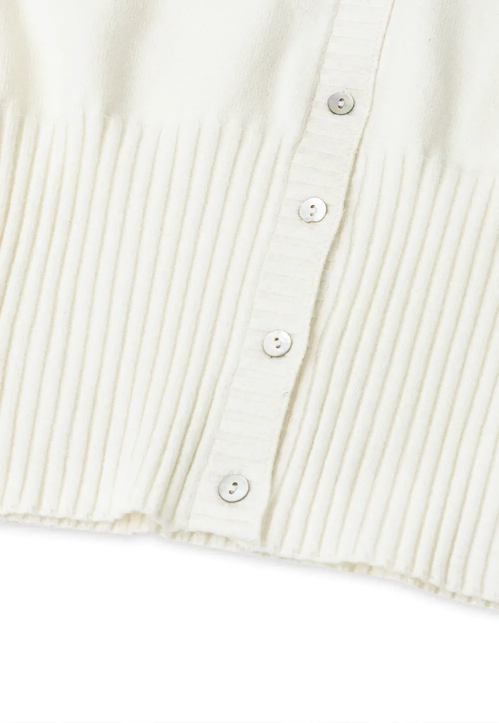 V Neck Lace Trim Ribbed Knit Cardigan