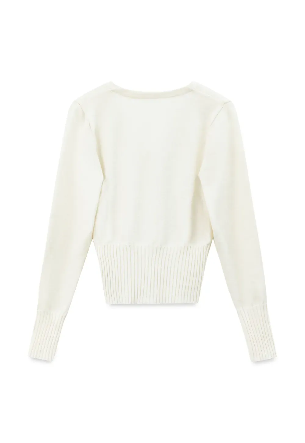 V Neck Lace Trim Ribbed Knit Cardigan