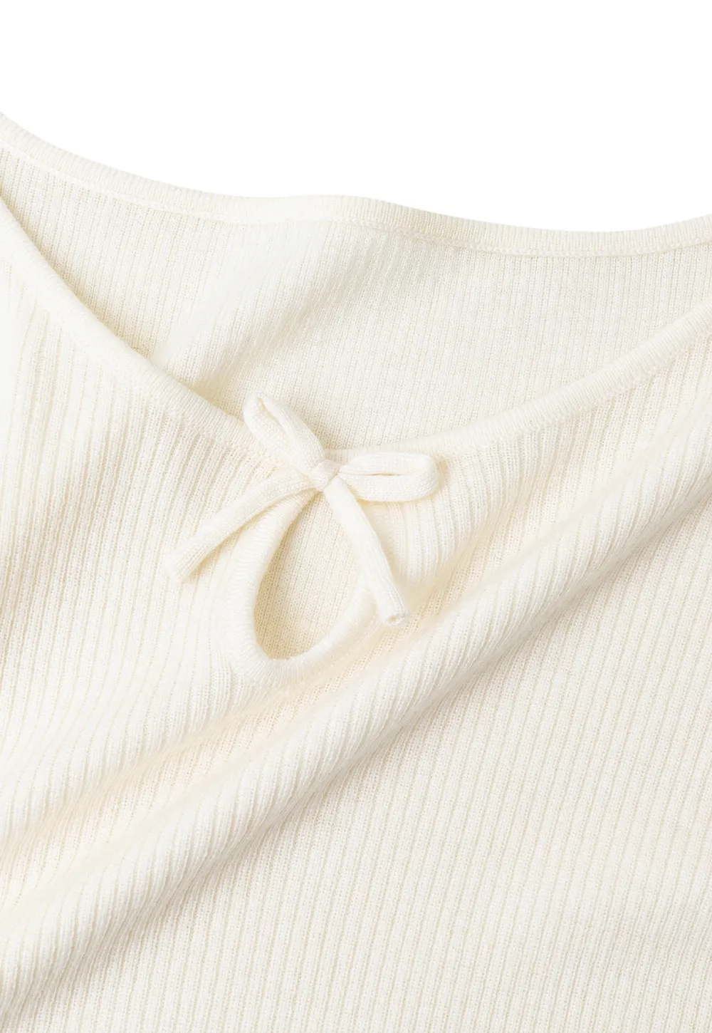 Keyhole Neck Long Sleeve Wool Knit Sweater