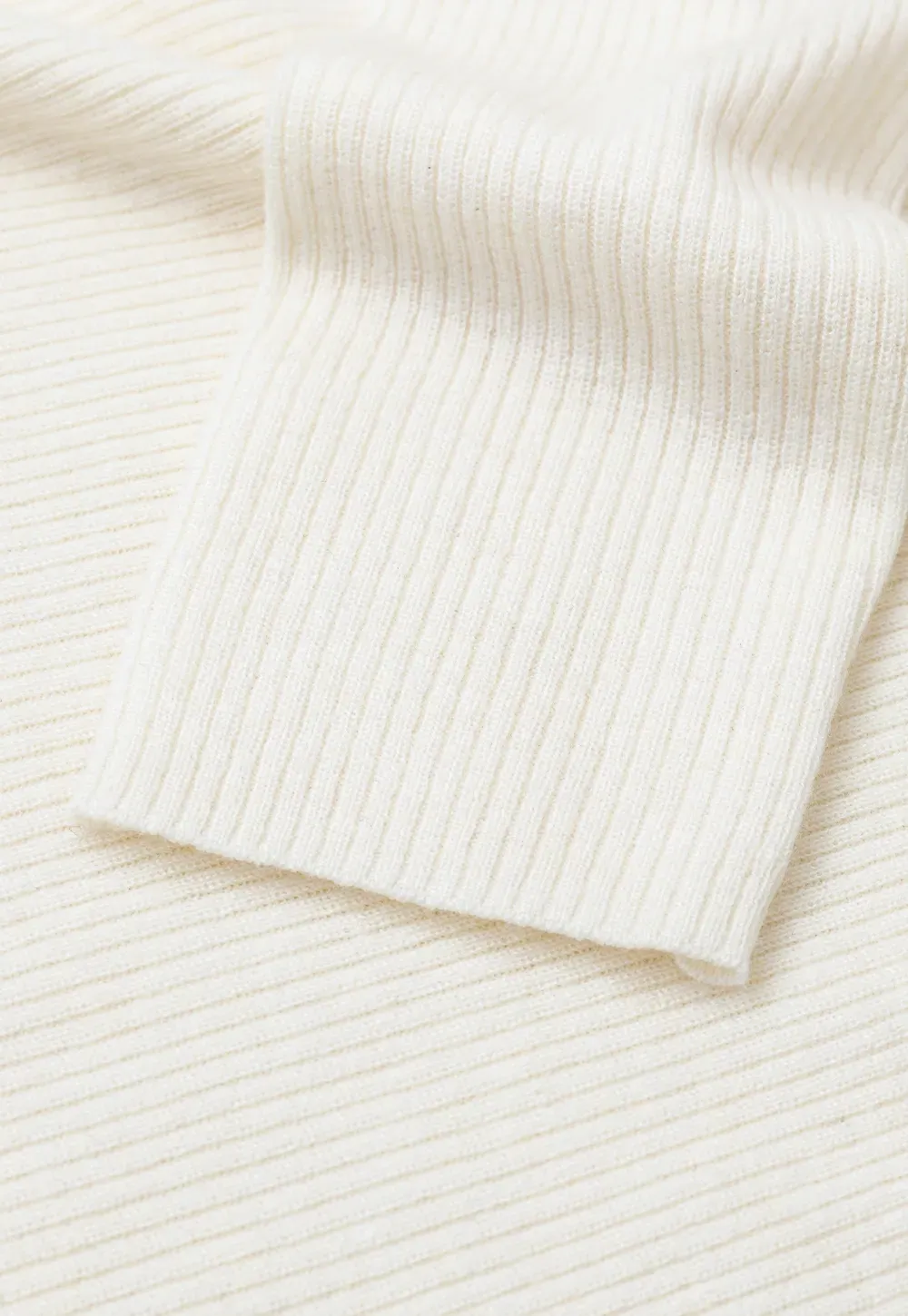Keyhole Neck Long Sleeve Wool Knit Sweater