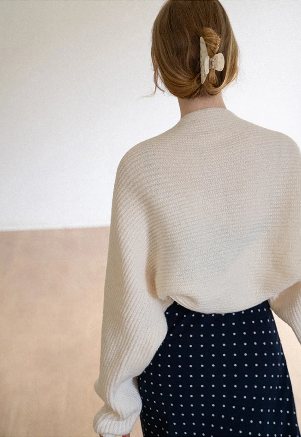 Ribbed Knit Long Sleeve Open Front Cardigan