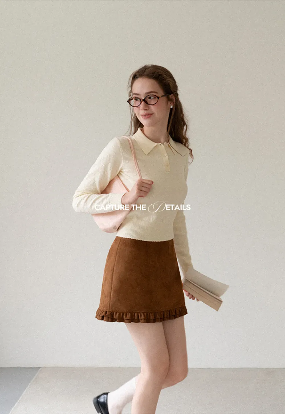Collar Neck Long Sleeve Knit Sweater