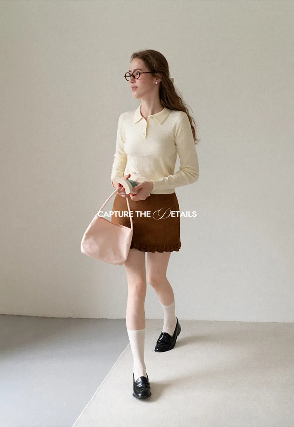 Collar Neck Long Sleeve Knit Sweater