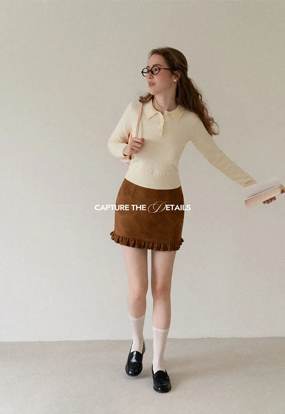 Collar Neck Long Sleeve Knit Sweater