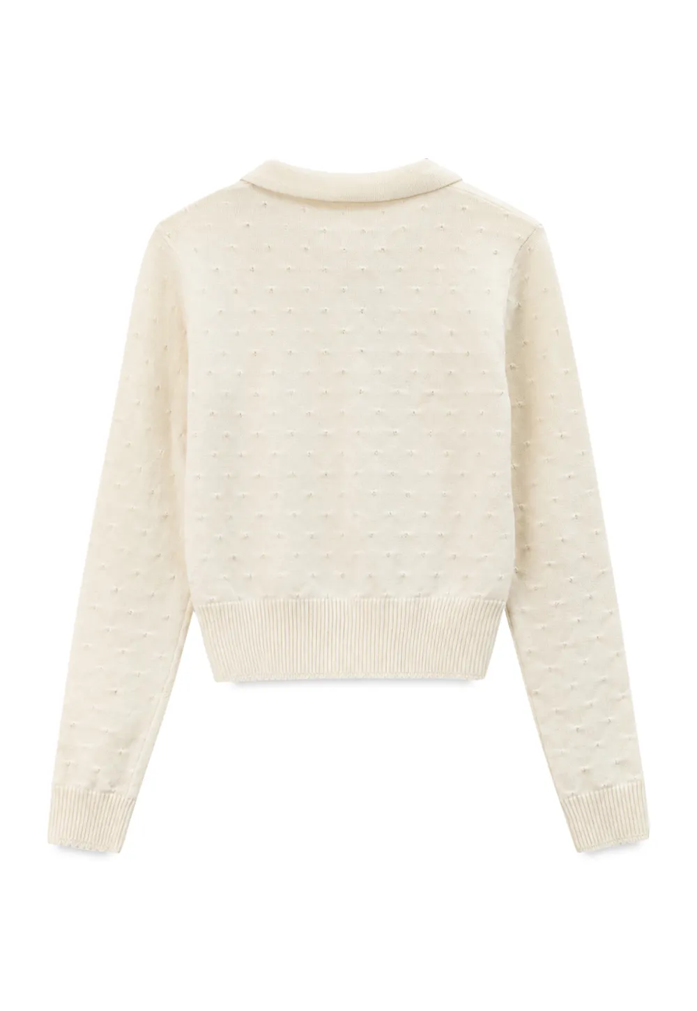 Collar Neck Long Sleeve Knit Sweater