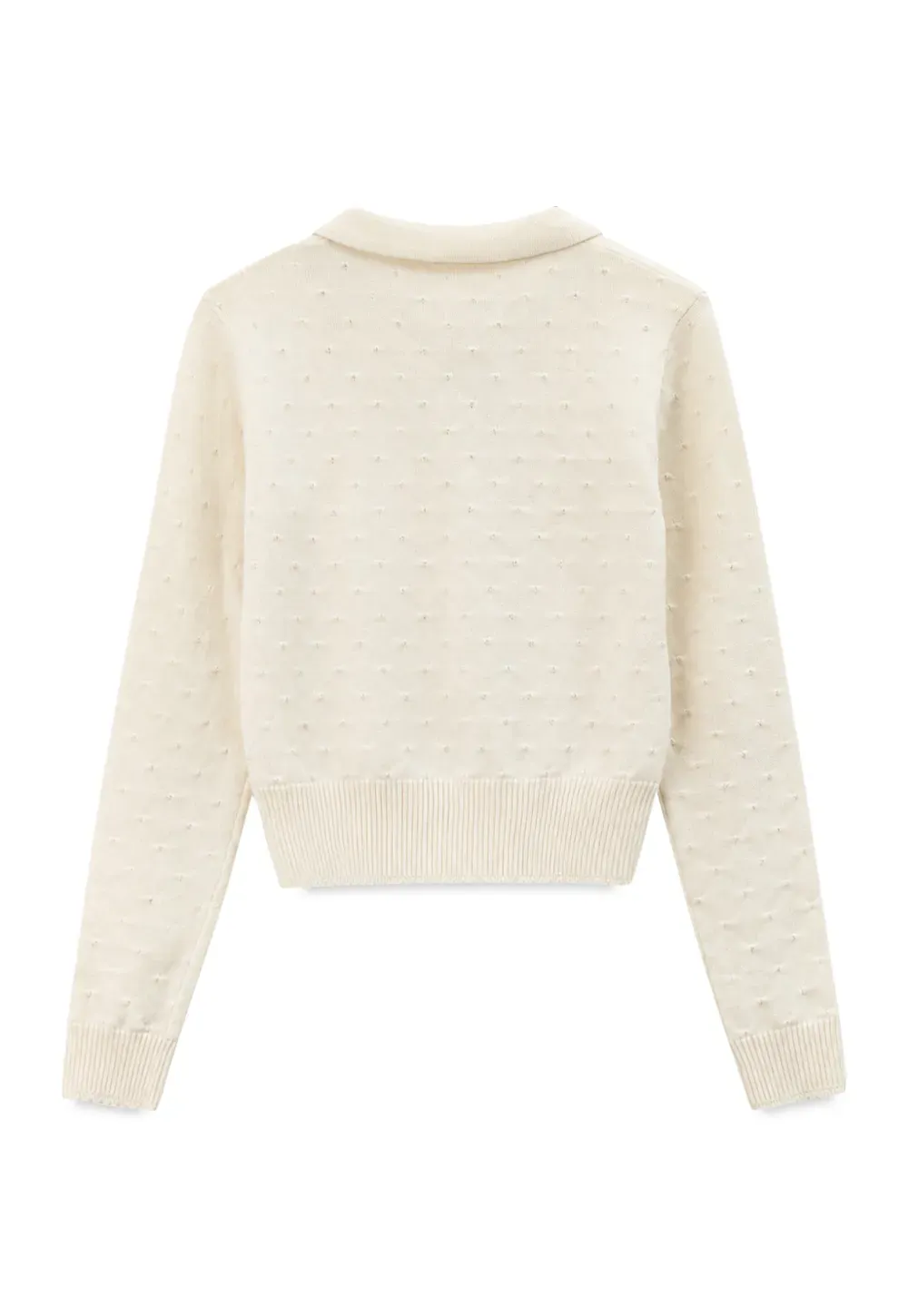 Collar Neck Long Sleeve Knit Sweater