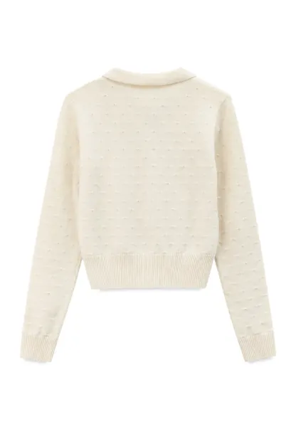 Collar Neck Long Sleeve Knit Sweater