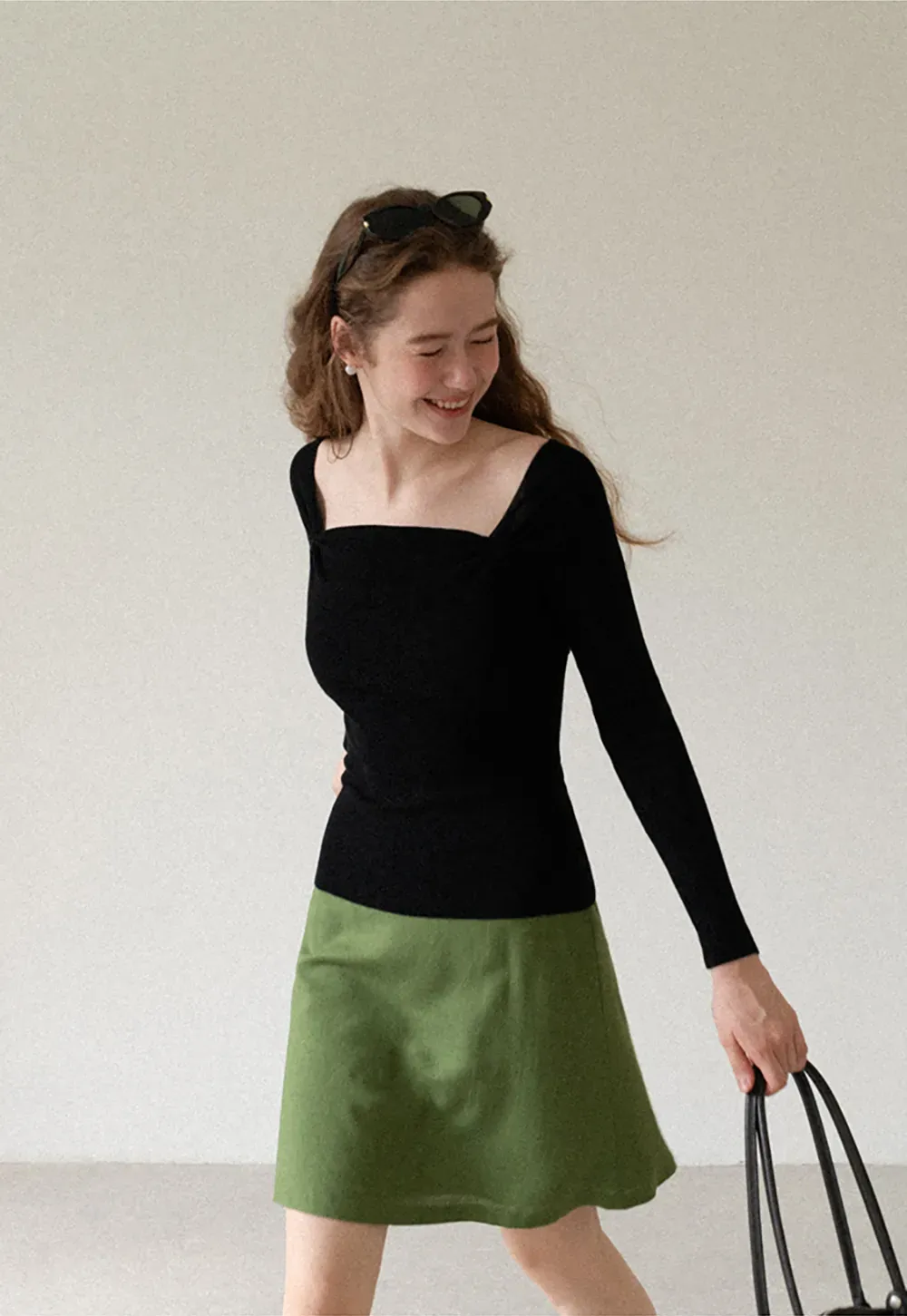Off Shoulder Long Sleeve Woolen Knit Sweater