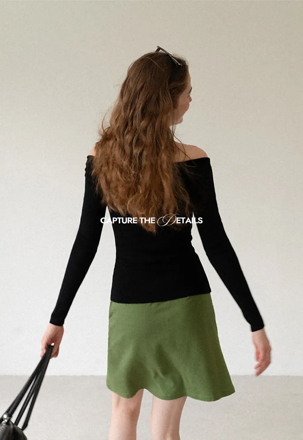 Off Shoulder Long Sleeve Woolen Knit Sweater