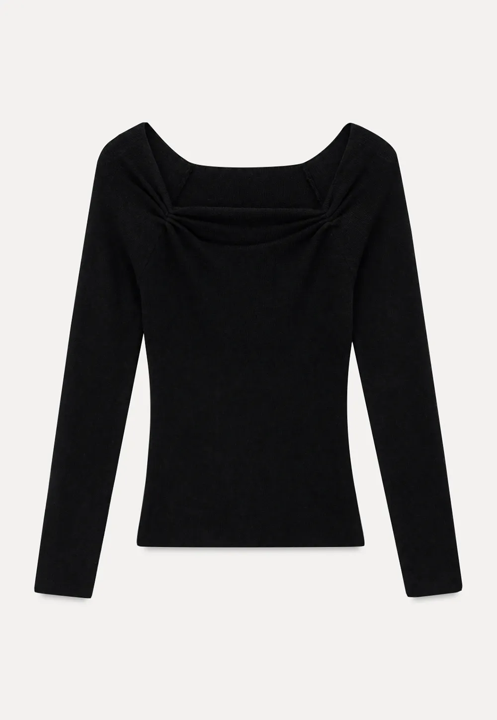 Off Shoulder Long Sleeve Woolen Knit Sweater