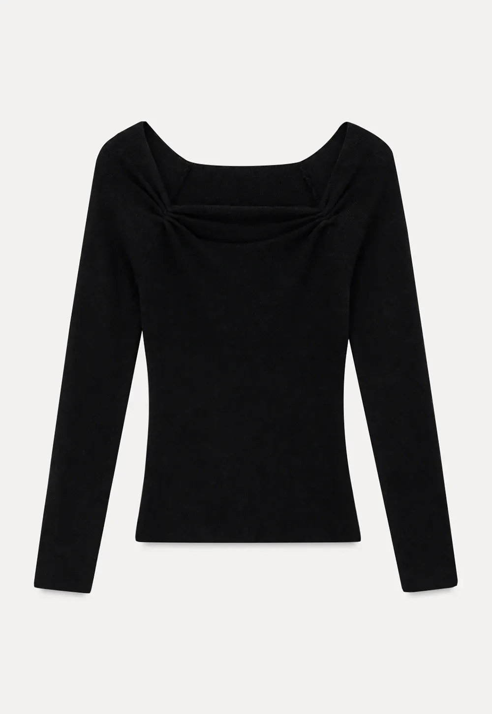 Off Shoulder Long Sleeve Woolen Knit Sweater