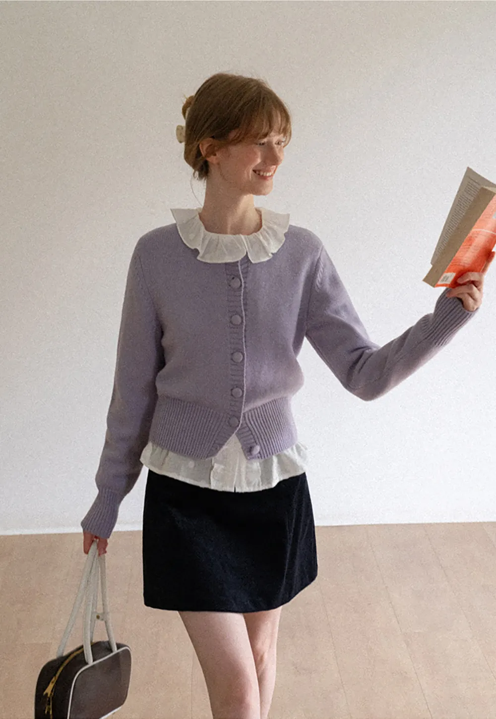 Cropped Ribbed Knit Sweater