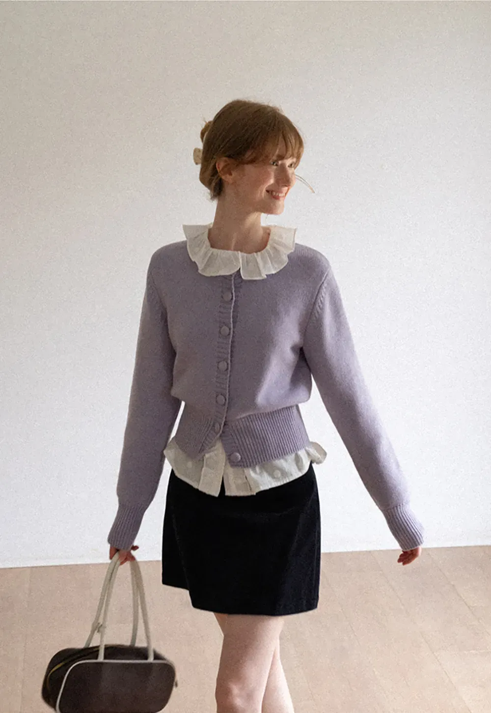 Cropped Ribbed Knit Sweater