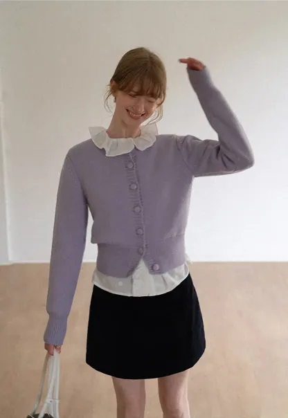 Cropped Ribbed Knit Sweater