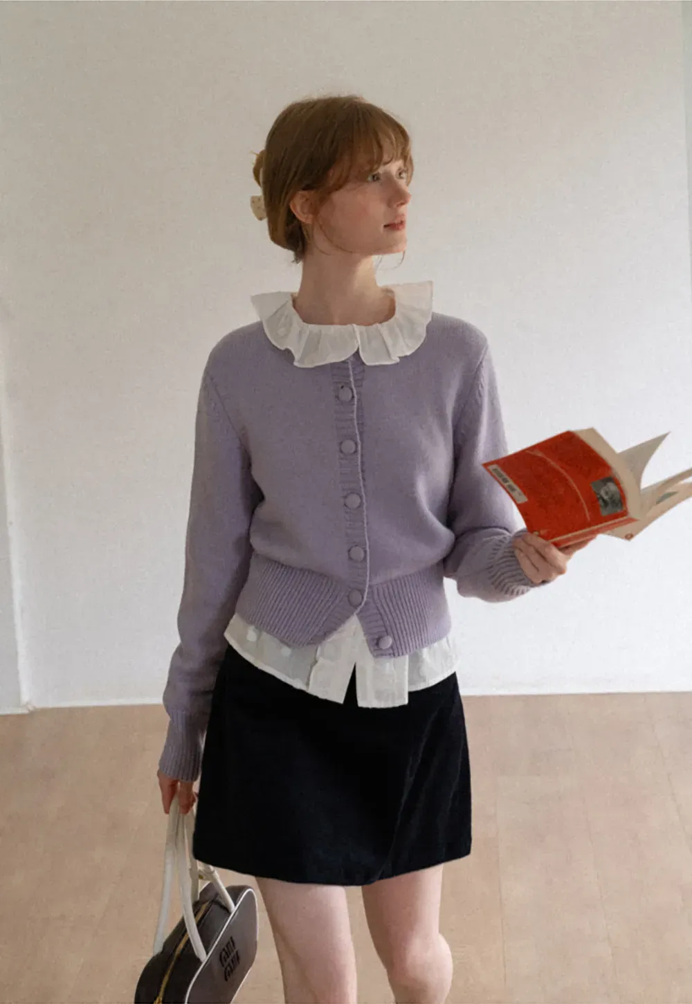 Cropped Ribbed Knit Sweater