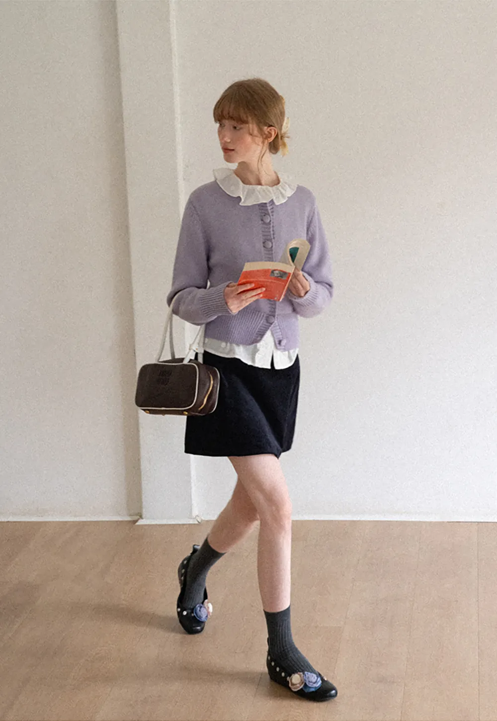 Cropped Ribbed Knit Sweater