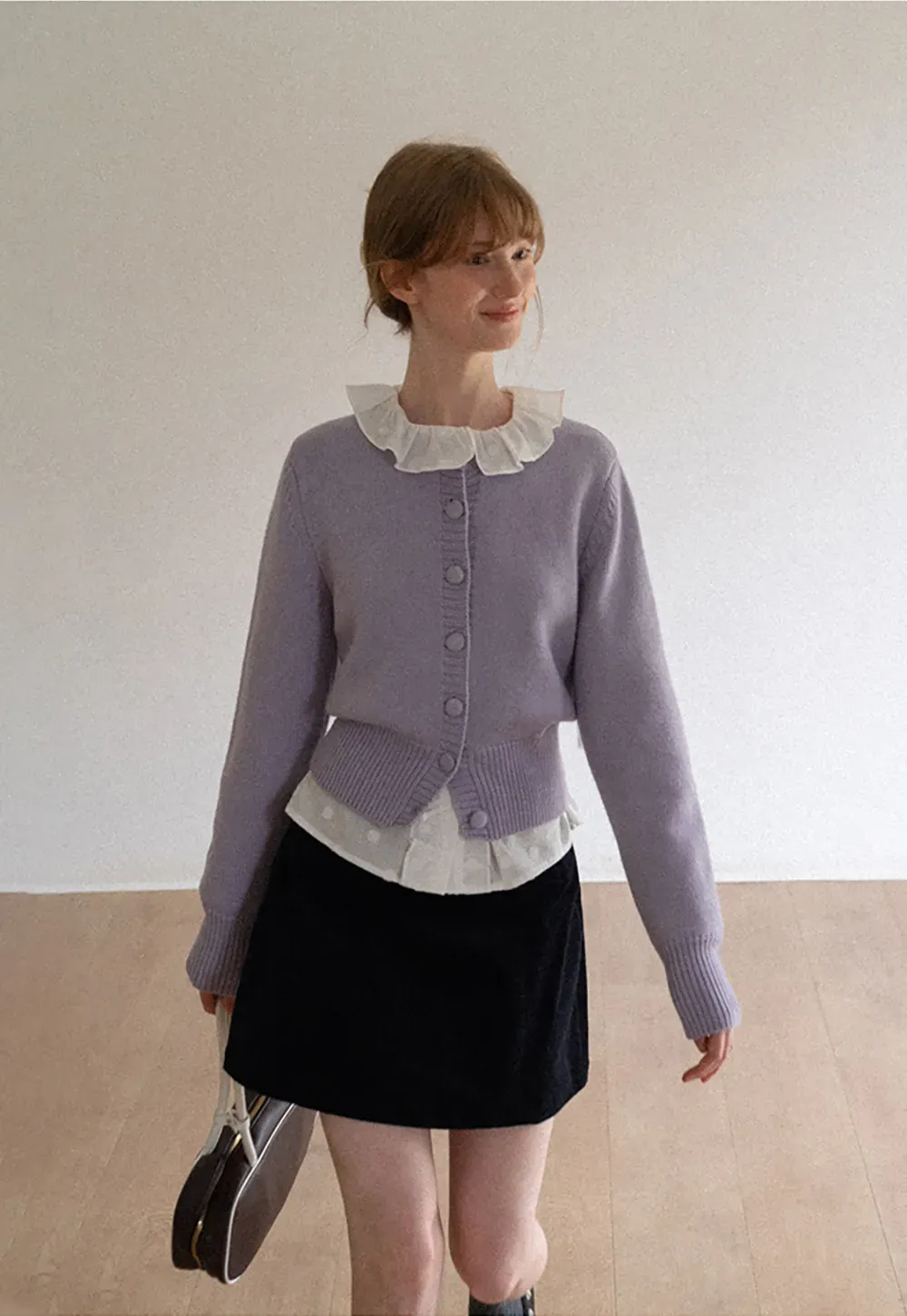 Cropped Ribbed Knit Sweater