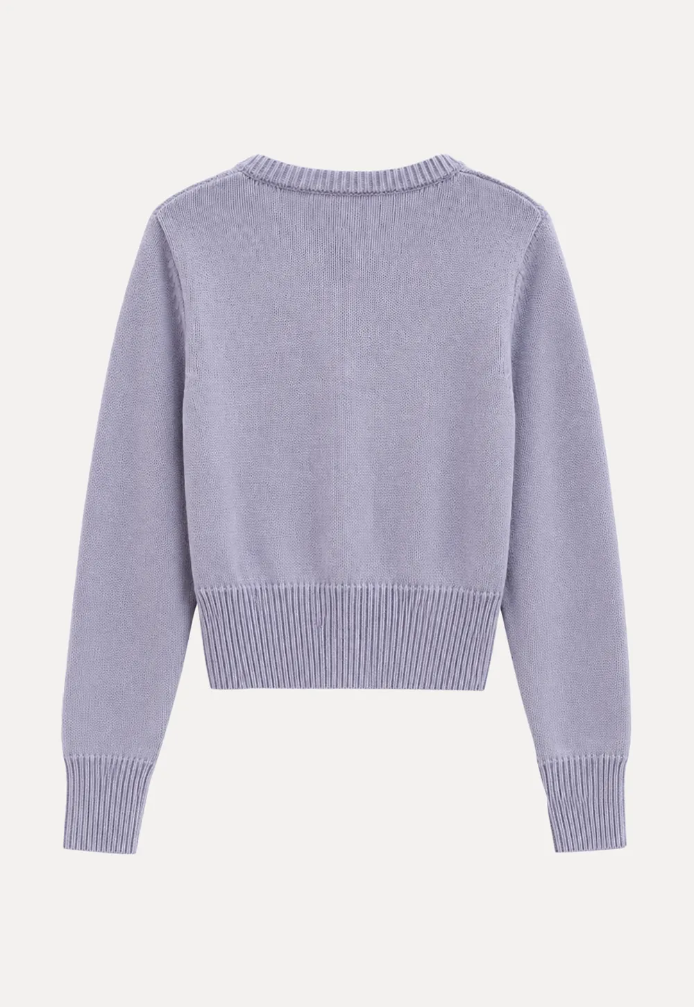 Cropped Ribbed Knit Sweater