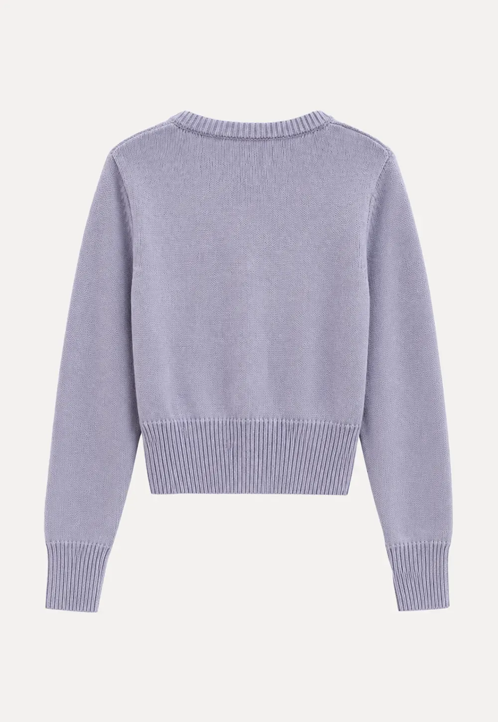 Cropped Ribbed Knit Sweater