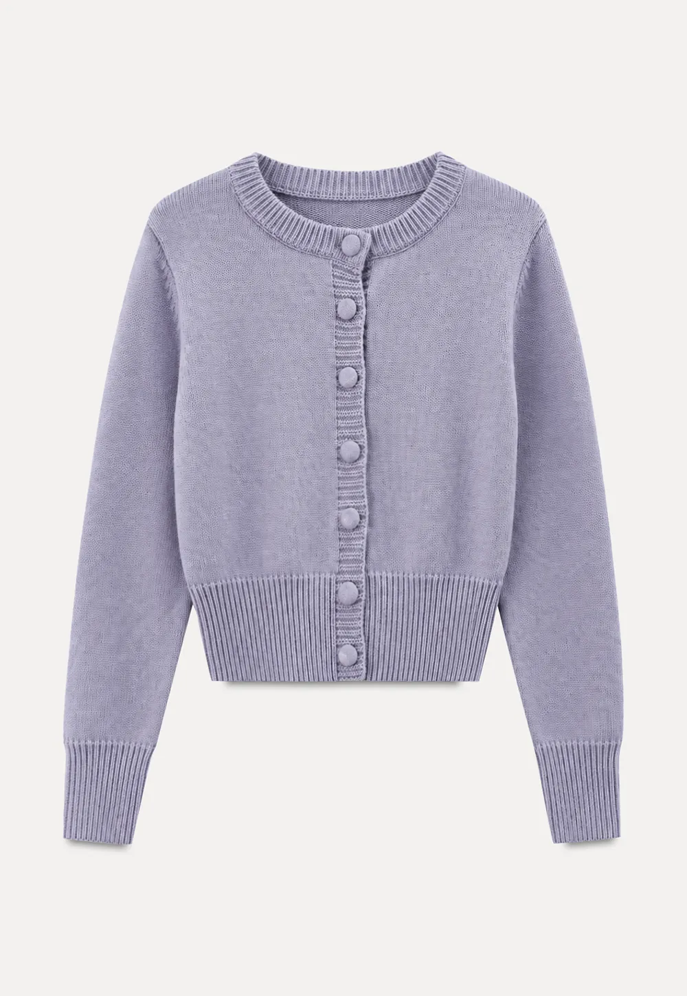 Cropped Ribbed Knit Sweater