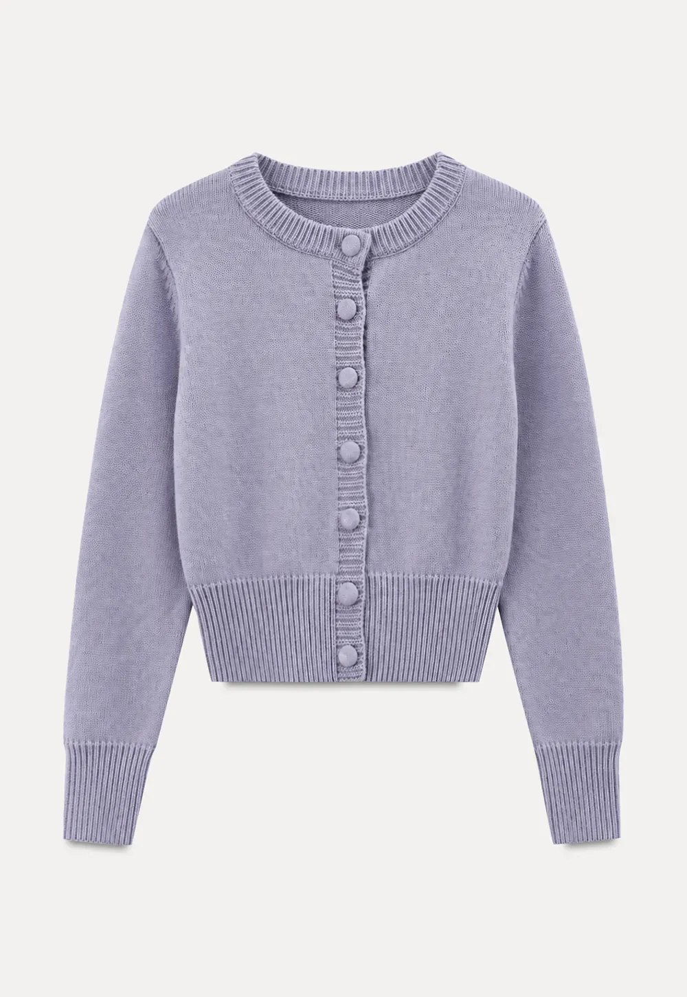 Cropped Ribbed Knit Sweater