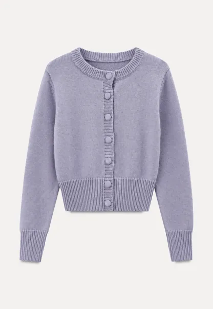 Cropped Ribbed Knit Sweater