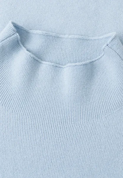 High Neck Three Quarter Sleeve Wool Knit Sweater